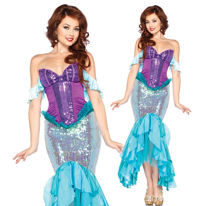 ディズニー 大人レディース ハロウィン 人魚姫ワンピース きらきらハロウィン衣装 かっこいい 可愛い セクシー キュート パーティー 仮装 ハロウィン 仮装 コスチューム レディース 仮装 大人用