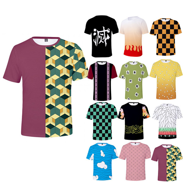 鬼滅の刃  3Dプリント Tシャツ 半袖 童磨  鬼殺隊 男女兼用 ペアルック 誕生日 プレゼント