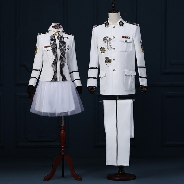 ステージ衣装 軍服 ホワイト 2点セット