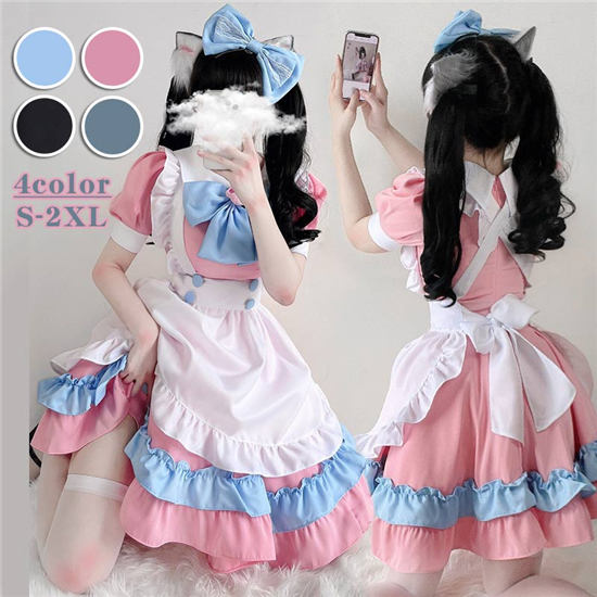 メイド服 セクシー ワンピース 制服 大人 コスチューム 可愛い レディース 大人用 エロい 定番 コスプレ 衣装 仮装 イベント かわいい ハロウィン衣装 S M L XL 2XL