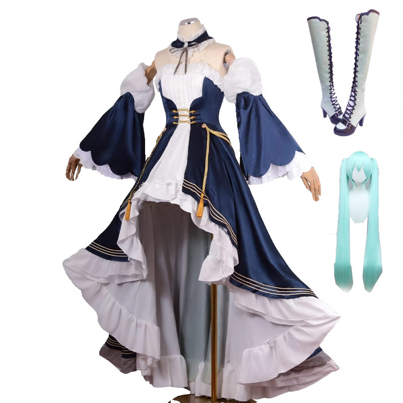 VOCALOID ボーカロイド 初音ミク 望月けい ドレス コスプレ衣装　ウィッグ