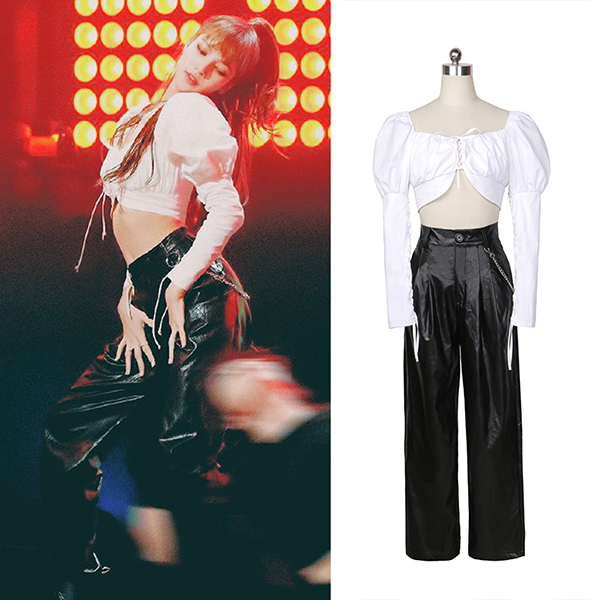 韓流 BLACKPINK LISA リサ K-POP衣装 トップス パンツ ライブ コンサート 服装 練習 衣装