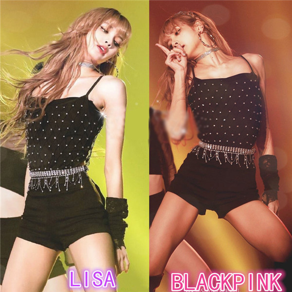 blackpink lisa K-POP Attention B系 キャミソール 半ズボン 上下セット