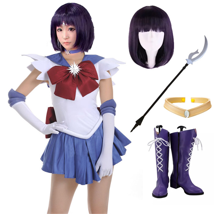 美少女戦士セーラームーン セーラーサターン 土萌 ほたるコスプレ衣装 ブーツ ウィッグ 道具 追加可