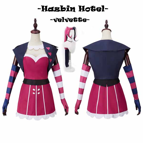 ハズビン・ホテル Hazbin Hotel Velvette コスプレ衣装 ウィッグ 追加可