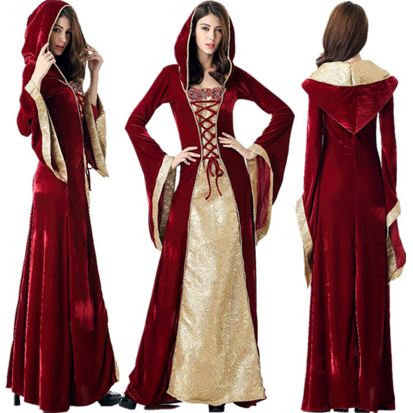 バンパイア 仮装 ハロウィン 仮装 ゾンビ 仮装 デビル 仮装 大人用 ロングドレス ワンピース レディース 帽子付き 仮装 変装 イベント パーティー 変装eb762f0f0x0