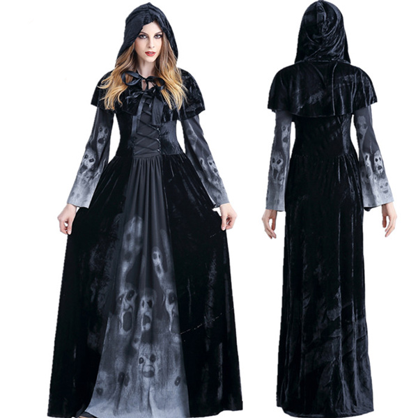 ブラックドレス 帽子付き ワンピース ハロウィン 仮装 バンパイア仮装 大人用 ロングドレス レディース 仮装 変装 ハロウィーン イベント パーティー 変装eb763f0f0x0