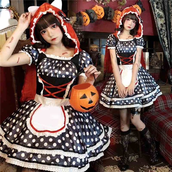ハロウィン衣装 赤ずきん ワンピース 童話 赤 大人用 ドレス パーティー ナイトクラブ お化け 変装