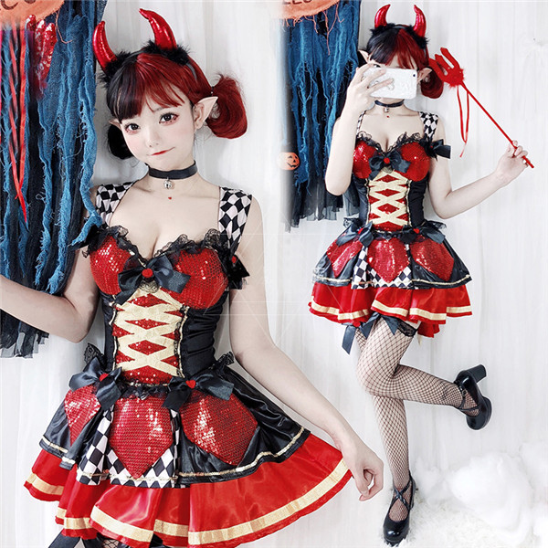 ハロウィン 衣装  ハートの女王衣装 吸血鬼 魔女 ワンピース  レディース用  学園祭