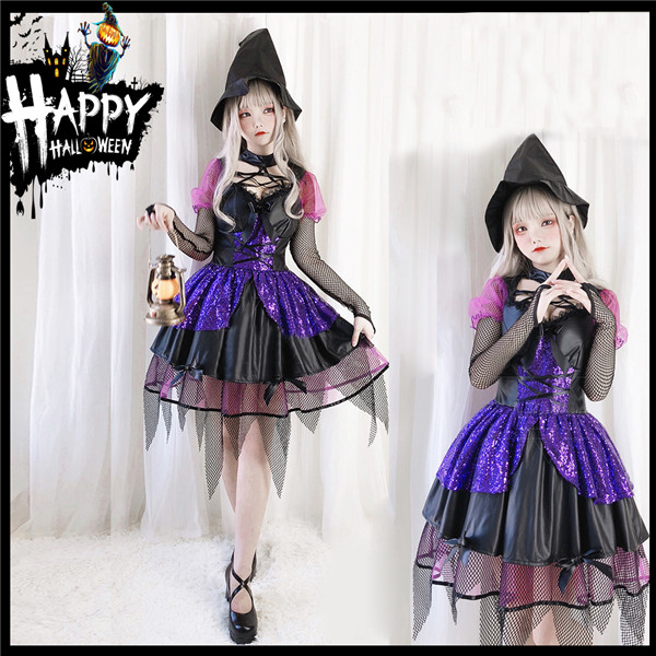 ハロウィン 衣装 魔女 女性用 ワンピース  ゴシック 風 ハロウィーン パーティー  お化け 文化祭