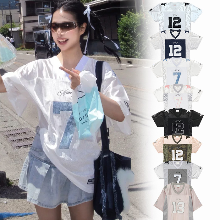 2000ARCHIVES SOCCER PLAYER Tシャツ aespa ジゼル着用同型 レディース ゲームシャツ sh291h5