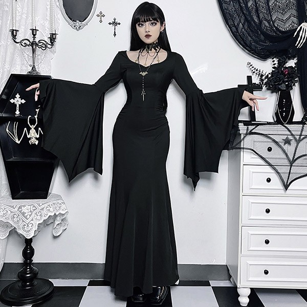 仮装 ワンピース ハロウィン衣装 ハロウィン 魔女 ダーク系 ゴシック風 レース コスプレ cos 個性的 コスチューム パーティー