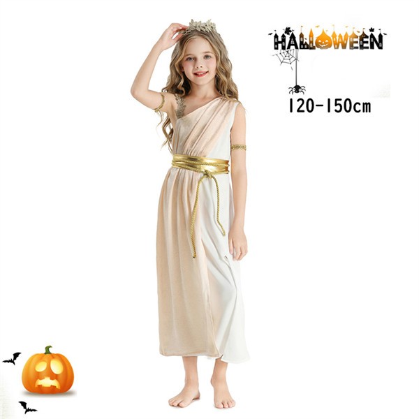 子供 女の子 コスプレ 衣装 ギリシャ 女神 ドレス アテナ 古代ローマ風 ワンピース 中世風 仮装 ハロウィン 舞台 学芸会 イベント 発表会 パーティー コスチューム 120 130 140 150