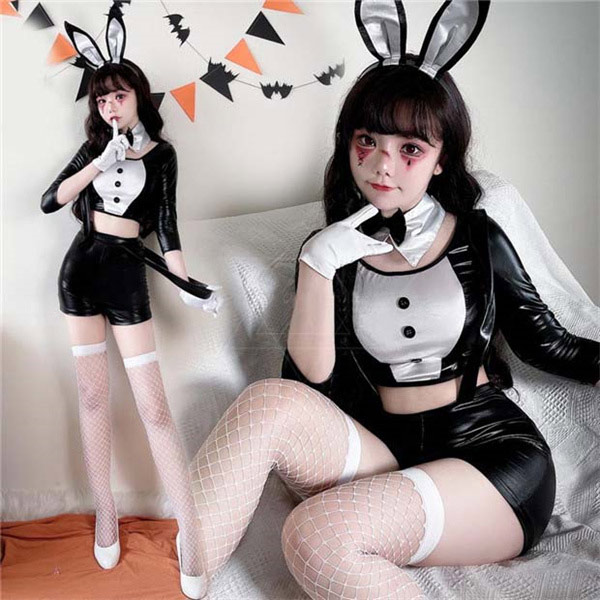 ハロウィン衣装 レディース セクシー バニーガール 5点セット かわいい 仮装 舞踏会