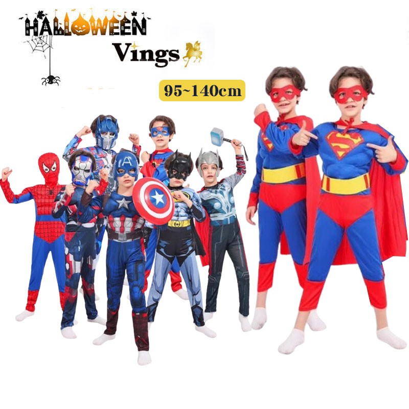 ハロウィン 子供 コスプレ 衣装 ディズニー ヒーロー スパイダーマン キャプテンアメリカ マイティソー アイアンマン 仮装 男の子 イベント 学園祭