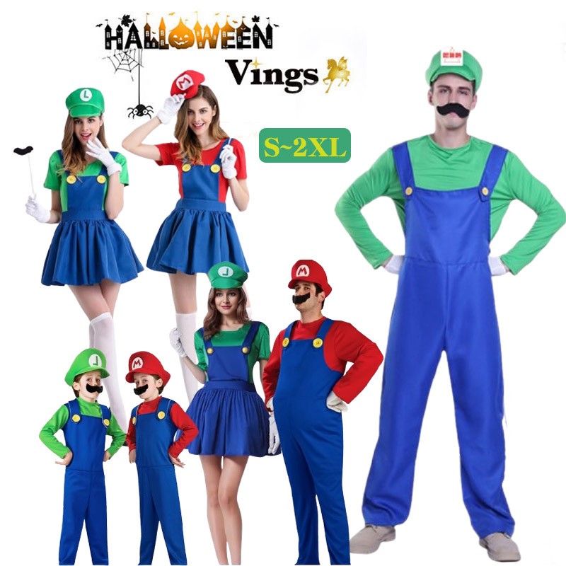 ハロウィン コスプレ 親子 ペア 衣装 ディズニー メンズ レディース キッズ 男女兼用 つなぎ風 オーバーオール キャラクター風 仮装 M〜2XL