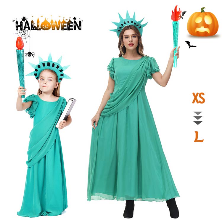 ハロウィン プレゼント ハロウィン 衣装 自由の女神 大人用 コスチューム ハロウィン 子供 レディース