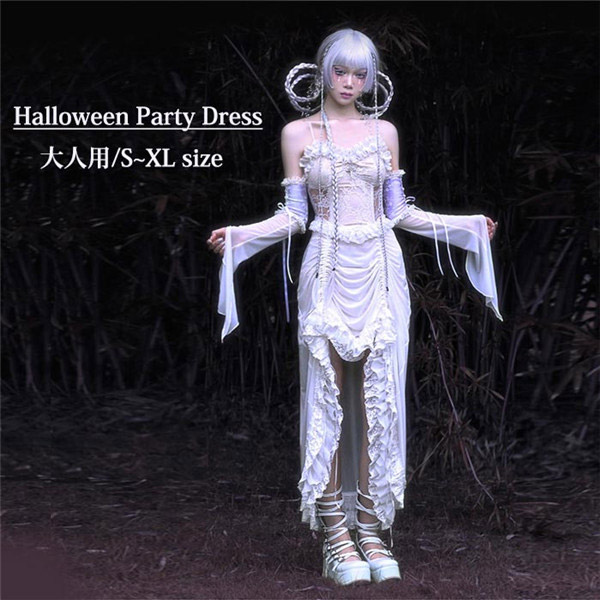 レース キャミソールドレス ハロウィン ゴシック風 神の救済 引き出し セクシー 大人 コスプレ衣装