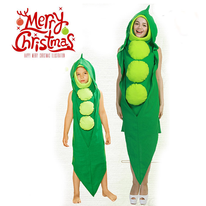 野菜 コスプレ 面白い 面白  X'mas クリスマス衣装 エンドウ豆 大人 子供 着ぐるみ おもしろ コスチューム 豆 マメ 衣装 おもしろい 仮装
