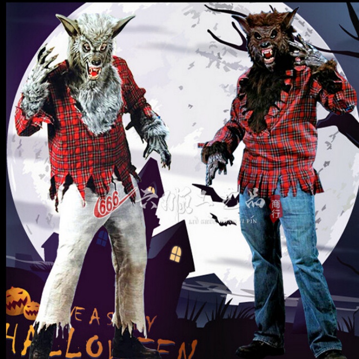 ハロウィン衣装 男性 狼男コスチューム衣装 恐怖  cosplay 仮面舞踏会 大人のパーティー 4点セット fullsetハロウィン 仮装 ディズニー 大人 ハロウィン 衣装 コスチューム