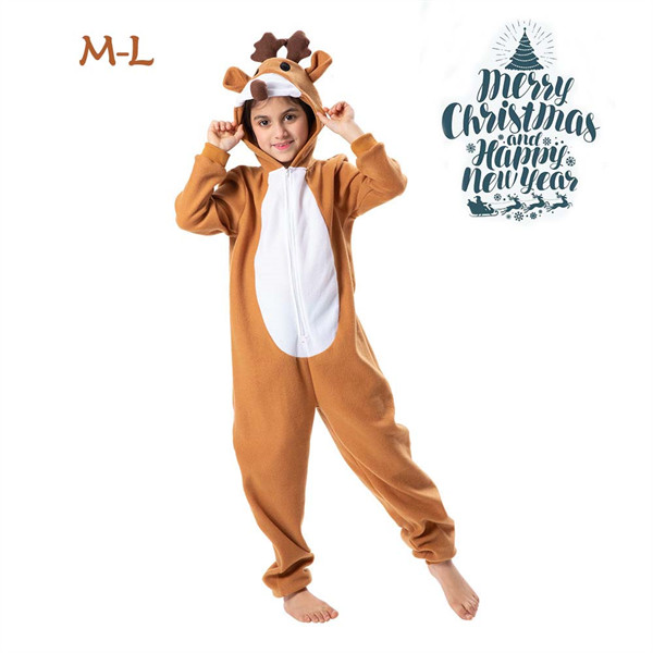 クリスマス衣装 かわいい キッズ コスプレ 公演衣装 サンゴフリース ヘラジカ 子ども フード付き  動物ショー 仮装舞踏会