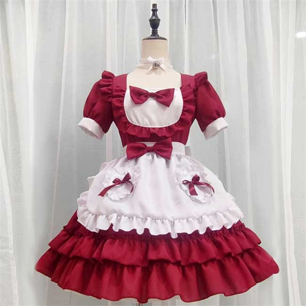 クリスマス メイド服 レデイース ワンピース   蝶结び フリル ロリータ  クリスマスモチーフ衣装 Lolita