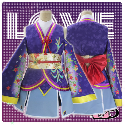園田 海未 浴衣 The School Idol Movie 劇場版 コスプレ衣装 Love Live ラブライブ 園田 海未 風 着物 浴衣 和服 豪華 コスチューム