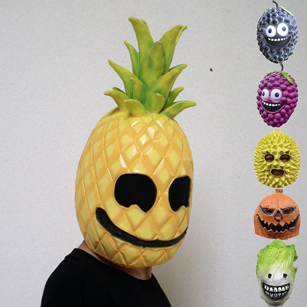 コスプレ 果物 葡萄 ドリアン パイナップル かぼちゃ 白菜 お化け ハロウィン 仮装  リアル お面