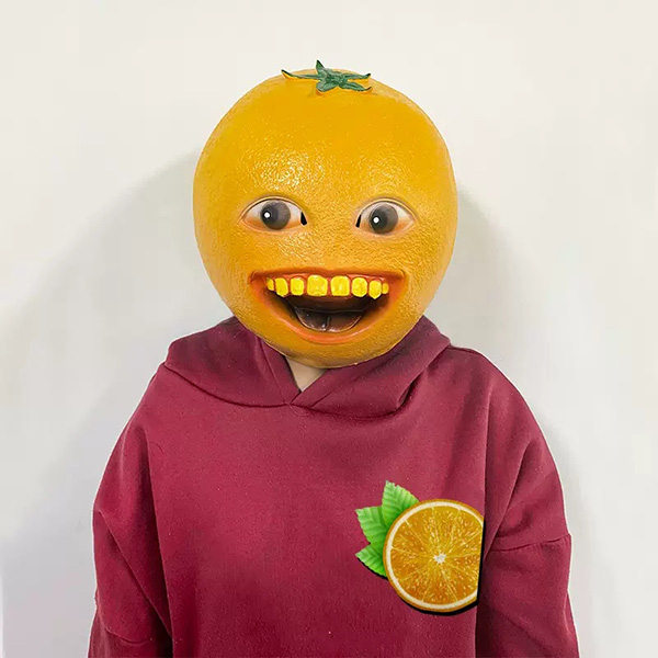 パーティーグッズ マスク コスプレ オレンジ ミカン パロディ いたずら 面白グッズ ラバーマスク フルマスク