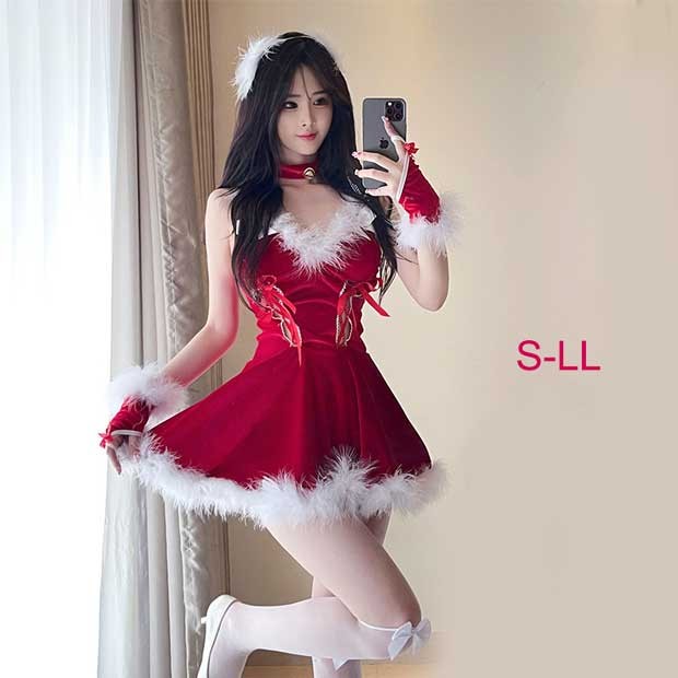 クリスマス レデイース かわいい 袖なし ワンピース ダンスパーテイー コスプレ 衣装 セクシー