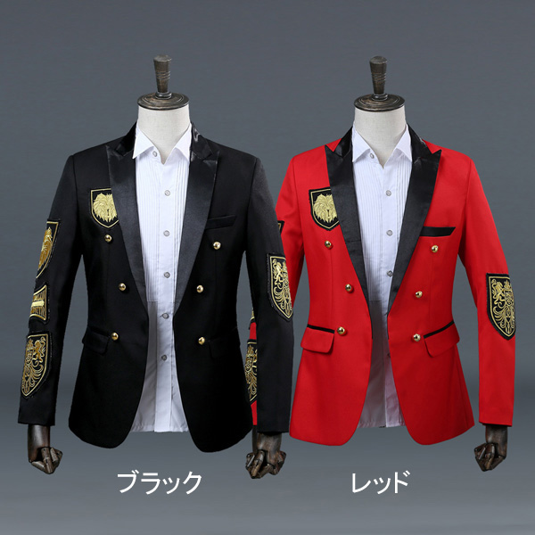 ステージ衣装 ジャケットのみ 黒 赤